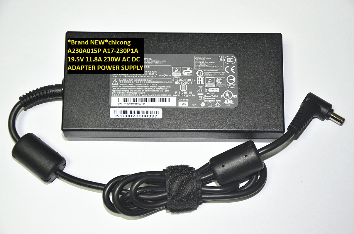 *Brand NEW*19.5V 11.8A chicong A17-230P1A A230A015P 230W AC DC ADAPTER POWER SUPPLY